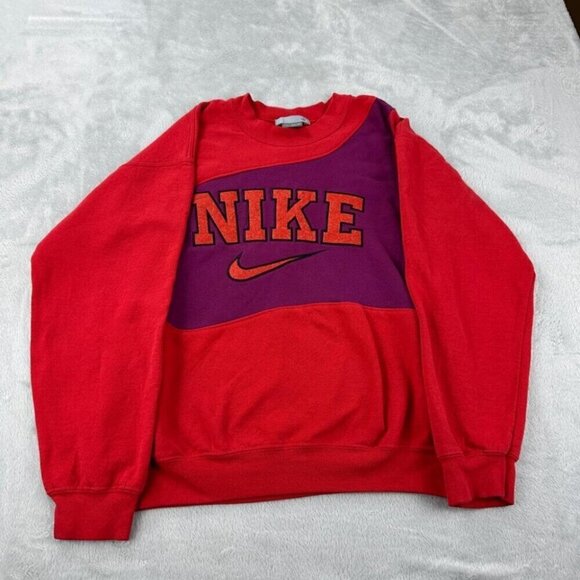 Nike Rework Red/Purple Sweater Men's Size M (Fits a side down) - Picture 3 of 11